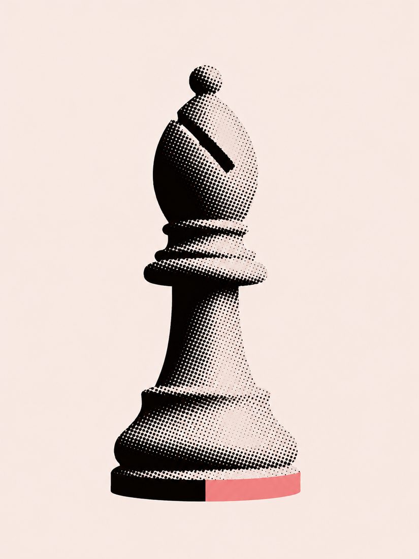 Fou d’échecs en demi-teinte